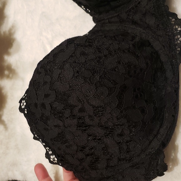 NWOT Victoria secret 40D black strapless push up bra lace - Picture 5 of 12